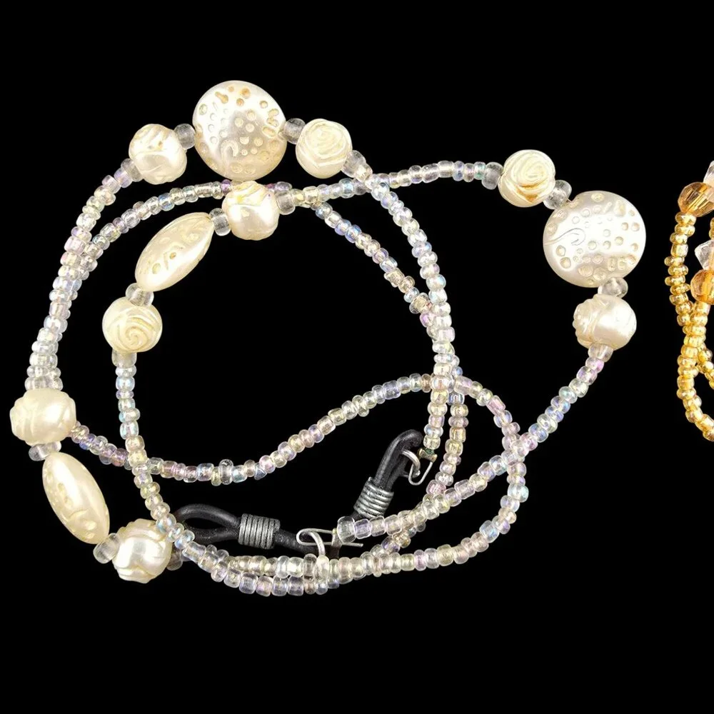 Set of 6 Beaded Eyeglass Chains Assorted Colors and Lengths Spring Fall Boho - Picture 7 of 8